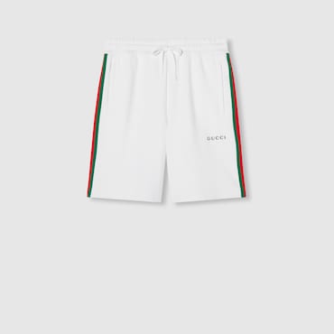GUCCI Cotton Piquet Shorts With Web, Size L