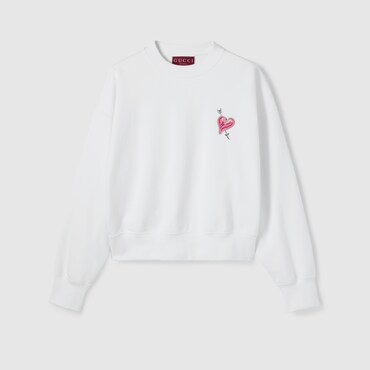 GUCCI Cotton Jersey Sweatshirt With Patch, Size L