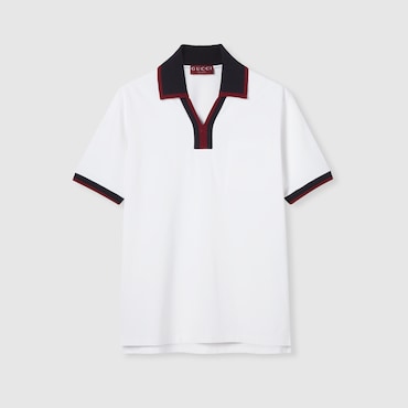 GUCCI Cotton Piquet Polo Shirt, Size XL
