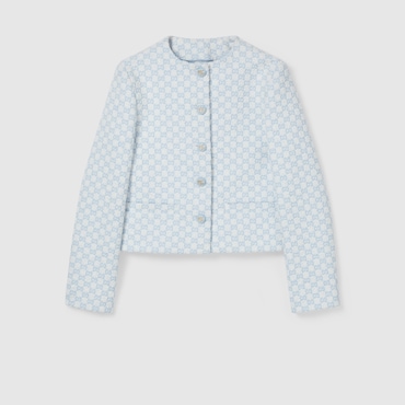 GUCCI GG Cotton Bouclé Jacket, Size 46 IT