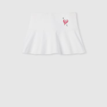 GUCCI Gonna In Tessuto Di Cotone Con Patch, Taglia 40 IT