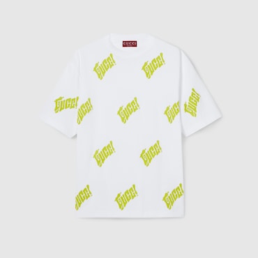GUCCI Embroidered Cotton Jersey T-shirt, Size M