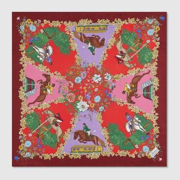 GUCCI Printed Silk Twill Carré