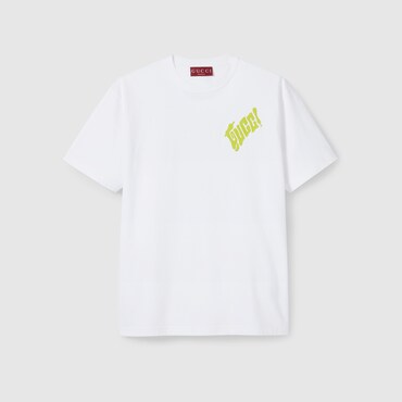GUCCI Cotton Jersey T-shirt With Logo, Size M