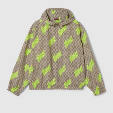 GUCCI Printed Poplin Tech Zip Jacket, Size 56