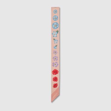 GUCCI Printed Silk Neck Bow