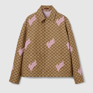 GUCCI Embroidered Canvas Linen Blend Jacket, Size 48
