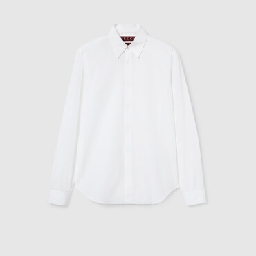 GUCCI Cotton Poplin Shirt With Embroidery, Size 16+