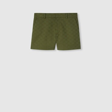 GUCCI GG Cotton Gabardine Shorts, Size 40 IT