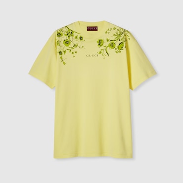 GUCCI Soft Cotton Jersey T-shirt With Print, Size S