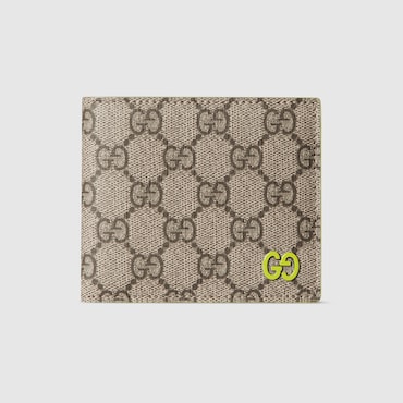 GUCCI Acid Green Interior GG Bi-fold Wallet