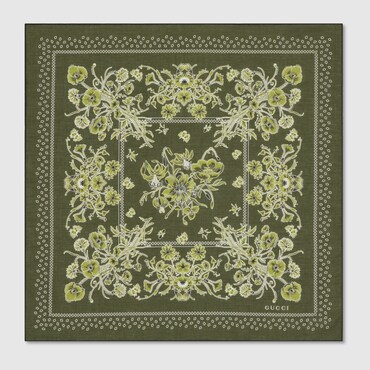 GUCCI Printed Cotton Pocket Square