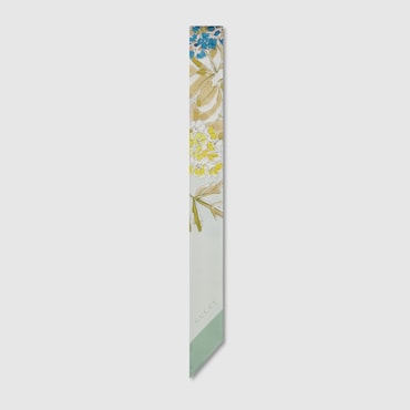 GUCCI Printed Silk Twill Neck Bow