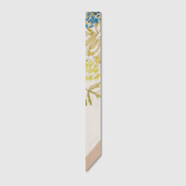 GUCCI Printed Silk Twill Neck Bow