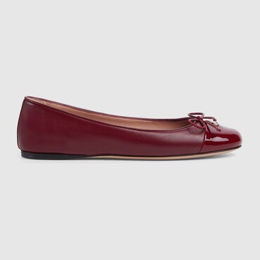 GUCCI Women's Ballet Flat With Double G, Size 38 IT