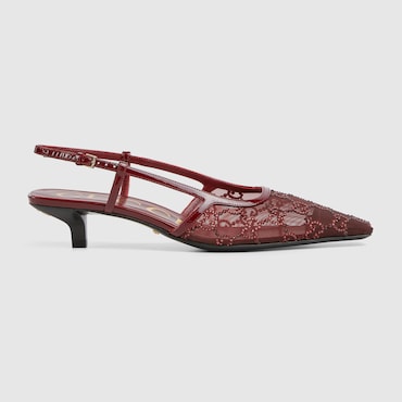 GUCCI Women's GG Crystal Slingback Pump, Size 40.5 IT