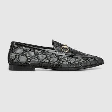 GUCCI Women's GG Crystal Jordaan Loafer, Size 40 IT