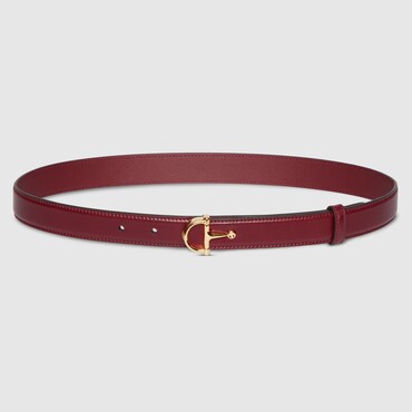 GUCCI Thin Belt With Half-Horsebit Buckle, Size 100