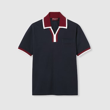 GUCCI Cotton Piquet Polo Shirt, Size M