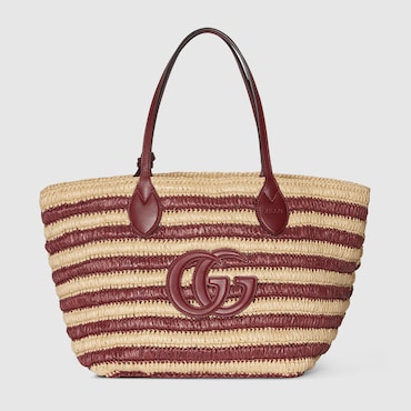 GUCCI Woven Medium Tote Bag