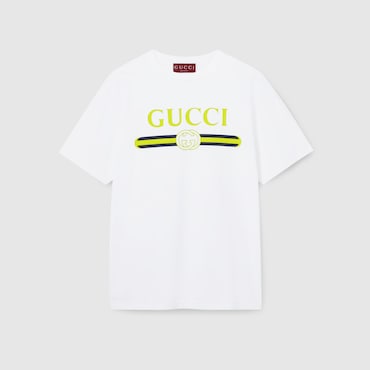 GUCCI Cotton Jersey T-shirt With Print, Size XS
