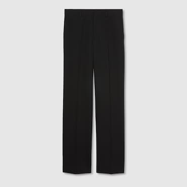 GUCCI Wool Gabardine Pant With Embroidery, Size 50