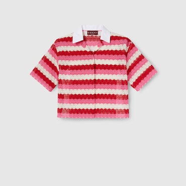 GUCCI GG Macramé Shirt, Size 40 IT