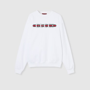 GUCCI Cotton Jersey Sweatshirt With Print, Size XS