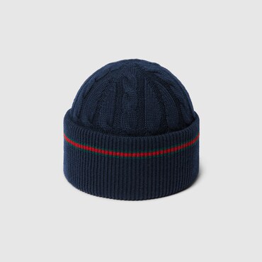 GUCCI Kids - Wool Hat With Web, Size M