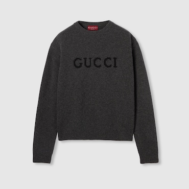 GUCCI Wool Cashmere Rib Knit Sweater, Size XL