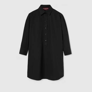 GUCCI Cotton Poplin Shirt With Embroidery, Size 40 IT