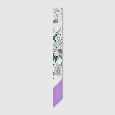 GUCCI Printed Silk Twill Neck Bow