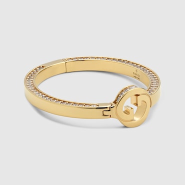 GUCCI Blondie Crystal Bangle Bracelet, Size M