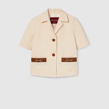GUCCI Veste En Toile De Lin Avec Détail Mors, Taille 46 IT
