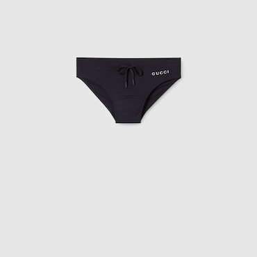 GUCCI Elastane Swim Briefs With Print, Size XL