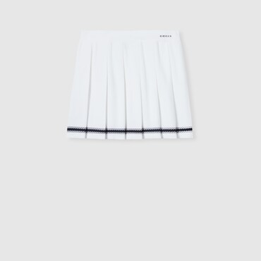 GUCCI Stretch Cotton Skirt With Intarsia, Size XS