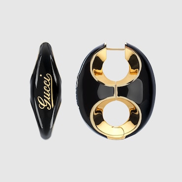 GUCCI Marina Chain Enamel Earrings