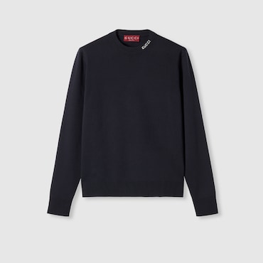 GUCCI Maglione In Maglia Di Cotone E Seta Con Intarsio, Taglia M