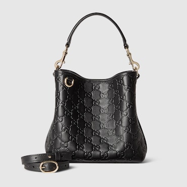 GUCCI GG Emblem Small Bucket Bag