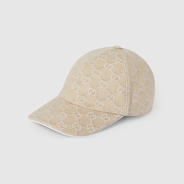 GUCCI GG Denim Baseball Hat With Horsebit, Size L