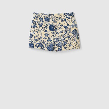 GUCCI Flora Cotton Bouclé Jacquard Shorts, Size 38 IT