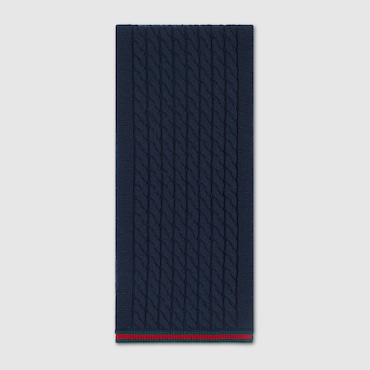 GUCCI Kids - Knit Wool Scarf With Web