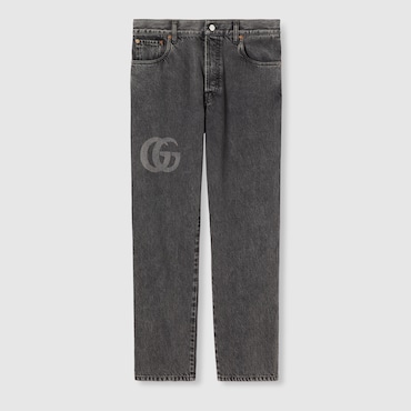 GUCCI Slim Fit Denim Pant With Logo Detail, Size 30