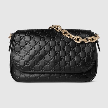 GUCCI Mittelgroße GG Emblem Schultertasche