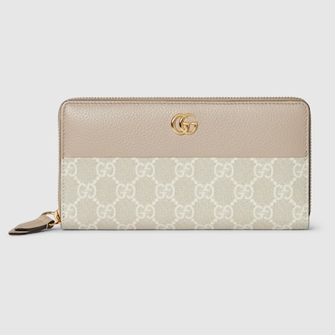 GUCCI Bi-color GG Marmont Zip Around Wallet