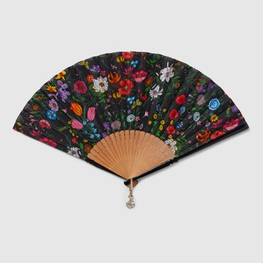 GUCCI Large Flora Print Fan