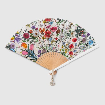 GUCCI Small Flora Print Fan