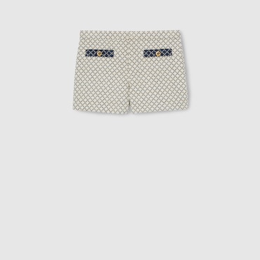 GUCCI Diamond Cotton Bouclé Shorts, Size 44 IT