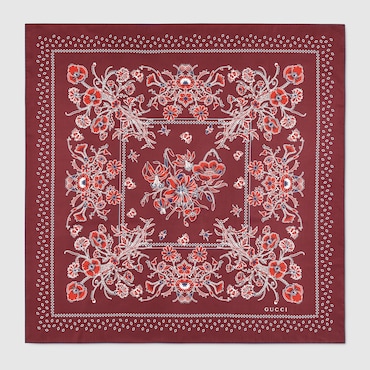 GUCCI Printed Silk Twill Carré