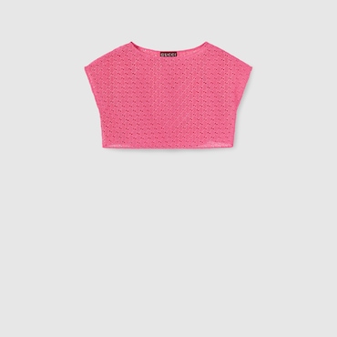 GUCCI GG Macramé Top, Size 44 IT
